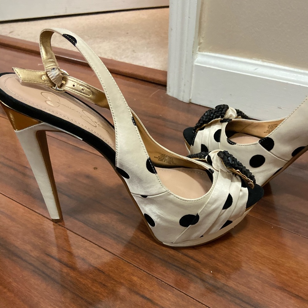 Black polka dot Jessica Simpson heels